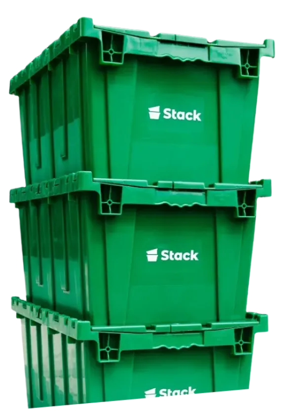 Stack Moves three-step process — order online, get bins delivered, schedule pickup